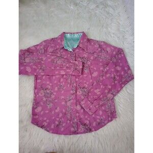 Twenty X Ultra Fit Western Rodeo Shirt M Pink/Lila Satin Cowgirl Snap